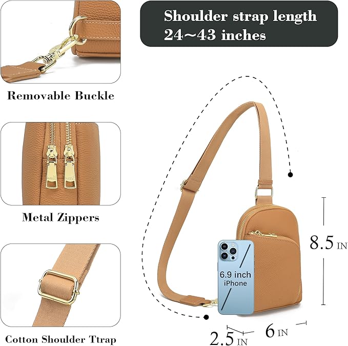 Haytijoe RFID Anti-Theft Sling Bag for Women, Small Crossbody Travel Purse with Locking Zippers, Lightweight Everyday Bag