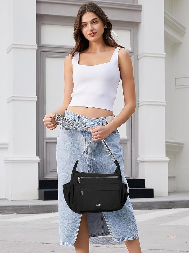 CLUCI Travel Purses for Women, Waterproof Nylon Crossbody Bags for Woman Trendy, Anti Theft Shoulder Handbags for Ladies