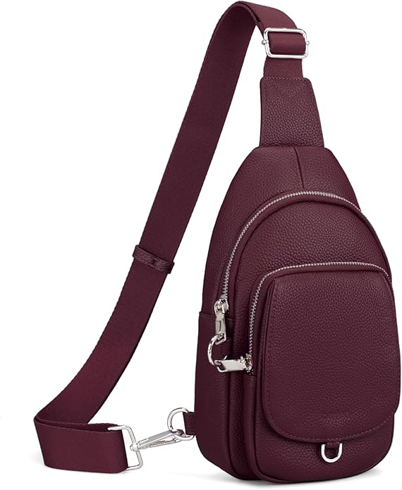 befen Anti Theft Genuine Leather Sling Bag for Women RFID Small Crossbody Bag Chest Bag Leather Fanny Packs for Travel