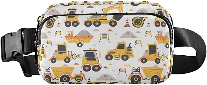 Funny Trucks Excavator Fanny Pack for Women Men Water Resistant Fashion Waist Packs with Adjustable Strap Belt Bag for Travel Workout Jogging Hiking 21219373
