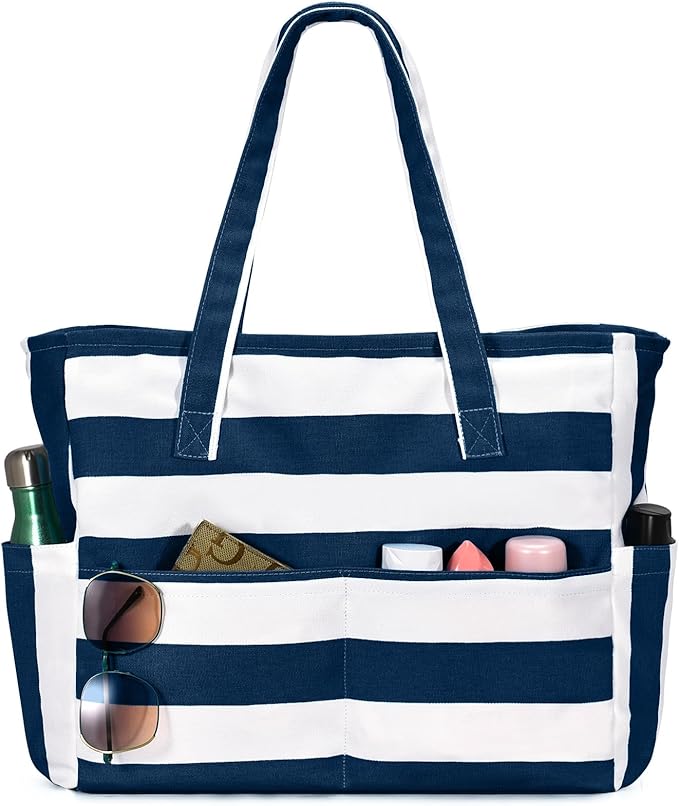 oscaurt Beach Bags for Women Large Waterproof Sandproof Beach Tote Swim Pool Bag with Zipper for Travel Vacation Essentials