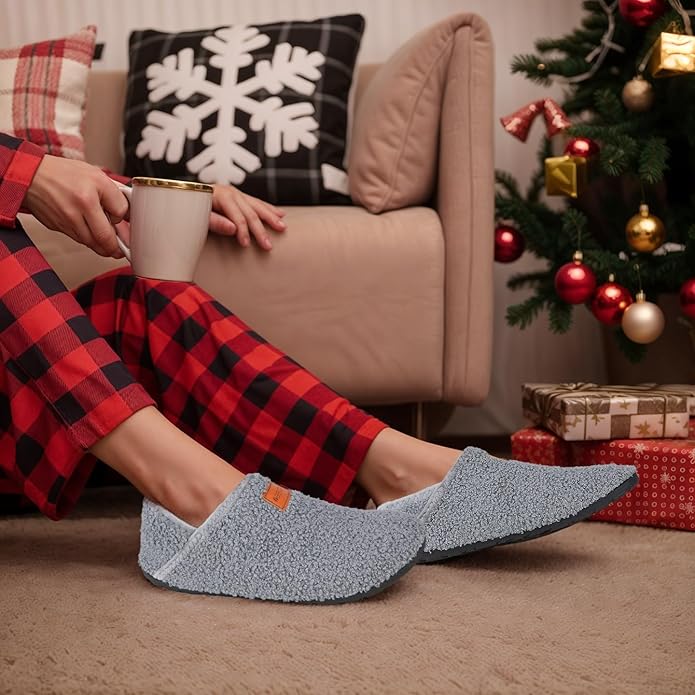 Women's Men's Fuzzy Fur Slippers Casual House Shoes Non Slip Barefoot Slipper Socks Warm Closed Back Indoor Outdoor Shoes