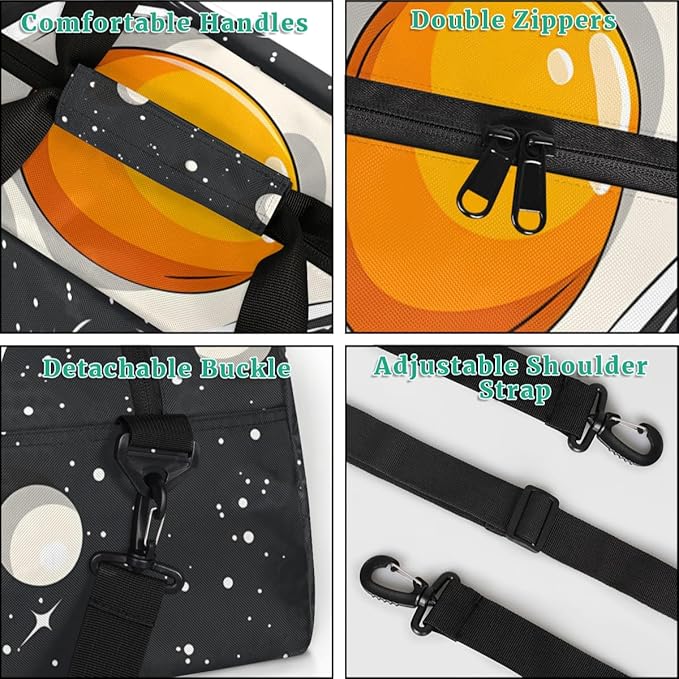 Space Eggs Kids-Duffel-Bags Gymnastics Dance Bag Carry-On Overnight Travel Gym Lightweight Dance Sports Bags For Girls Boys Kids，
