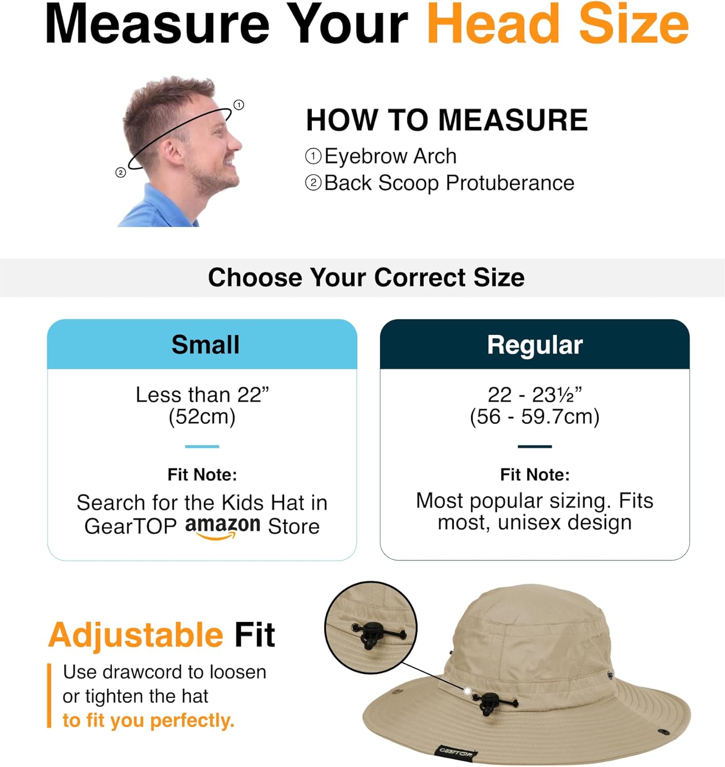 GearTOP Safari Sun Hat for Men and Sun Hats for Women UV Protection UPF 50+ Hiking, Gardening, Fishing