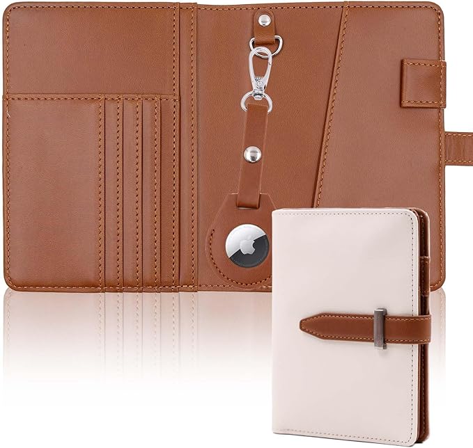 Deziliao Passport Holder for Men and Women, Cute Passport Wallets, Mulit-Purpose RFID Blocking Passport Holder Wallet, Travel Wallet Passport Cover Case（Cream White）