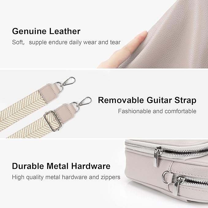 befen Genuine Leather Small Crossbody Bags for Women Cross Body Bag Purses Cell Phone Purse for Travel with RFID Card Slots