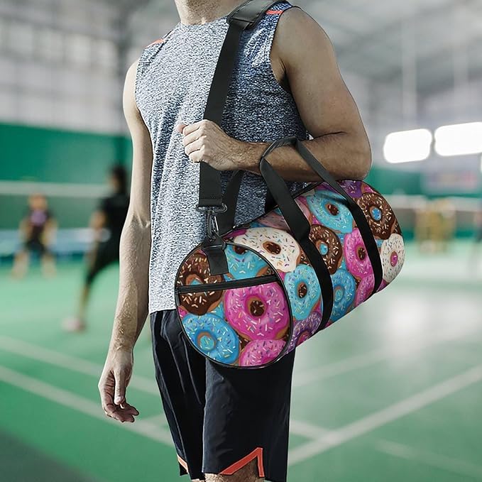 Travel Duffle Bag Doughnut Donut (20) Carry On Weekender Bags Workout Lightweight Duffel Bags for Men and Women
