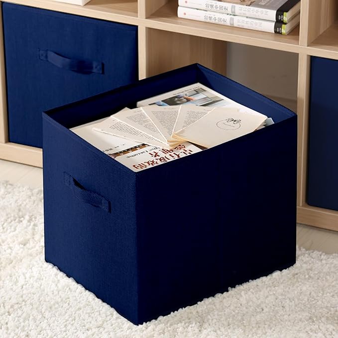 Collapsible Storage Cubes,Cube Storage Organizer 10.5 * 10.5 * 11inch，For home and office Collapsible Closet Shelf Organizers, Drawer Organizers(Blue)