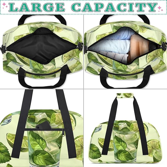 Iced Lime Kids-Duffel-Bags Gymnastics Dance Bag Carry-On Overnight Travel Gym Lightweight Dance Sports Bags For Girls Boys Kids，