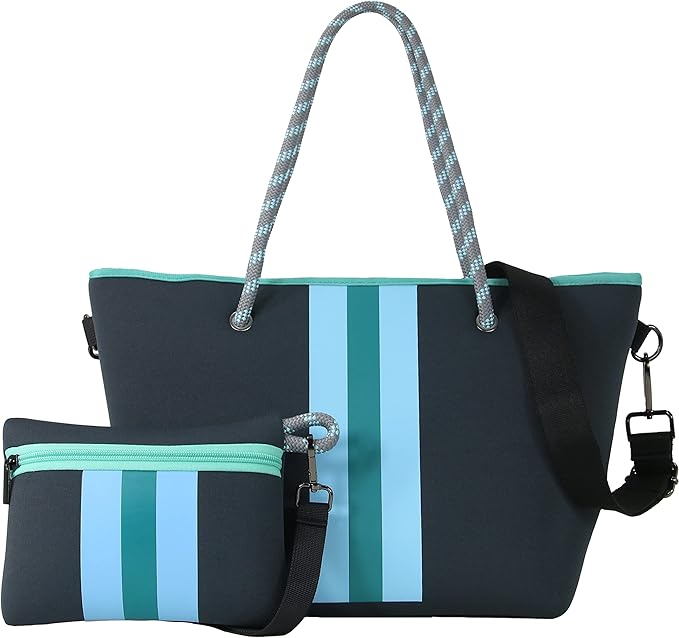 QOGiR Neoprene Multipurpose Beach Bag Tote with Inner Zipper Pocket … … … …
