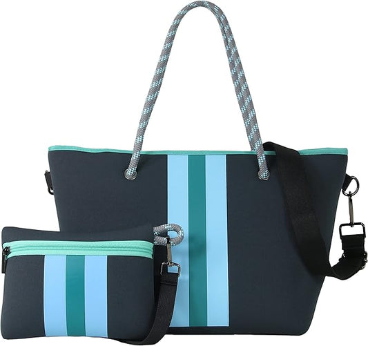 QOGiR Neoprene Multipurpose Beach Bag Tote with Inner Zipper Pocket … … … …