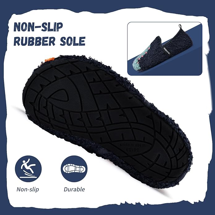 WateLves Kids Toddler Slippers Boys Girls House Shoes Slip on Sock Slippers Lightweight Winter Indoor Outdoor Walking Shoes