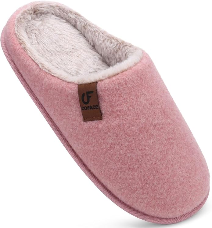 COFACE Mens Cozy Memory Foam Scuff Slippers Casual Slip On Warm House Shoes Indoor/Outdoor Sandal Slippers With Arch Support Rubber Sole Size 7-15