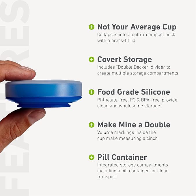 humangear GoCup | Compact Storage | On the Go Cup | BPA-free, PC-free, Phthalate-Free, Large (8 fl.oz/237ml), Clear