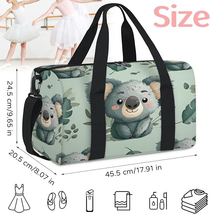 Kawaii Koala Travel Duffle Bag for Women Men, Overnight Weekender Bag, Carry on Tote for Sport Gym