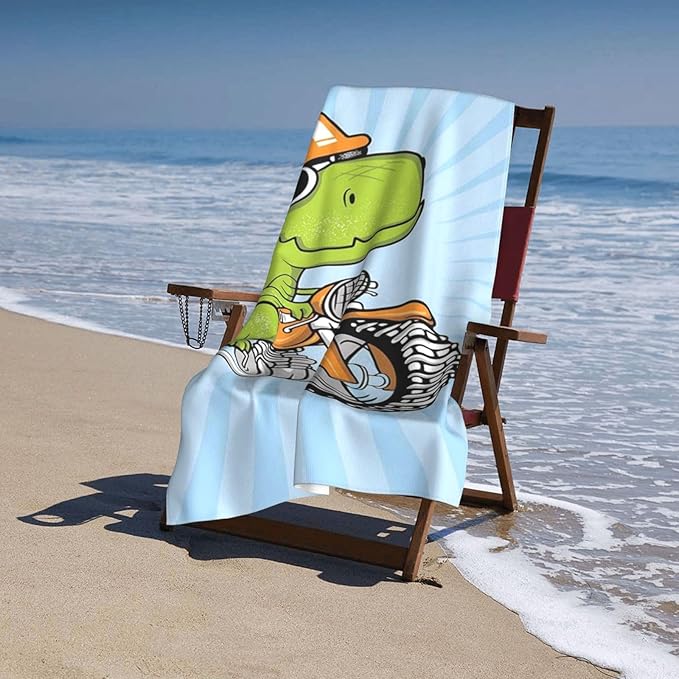 Cute Dinosaur Beach Towel for Kids/Boys/Toddler/Baby, Personalized Microfiber Beach Towels Bulk, Quick Dry Beach Towel for Pool, Lightweight Bath Towels Oversized Clearance 30"x 60"