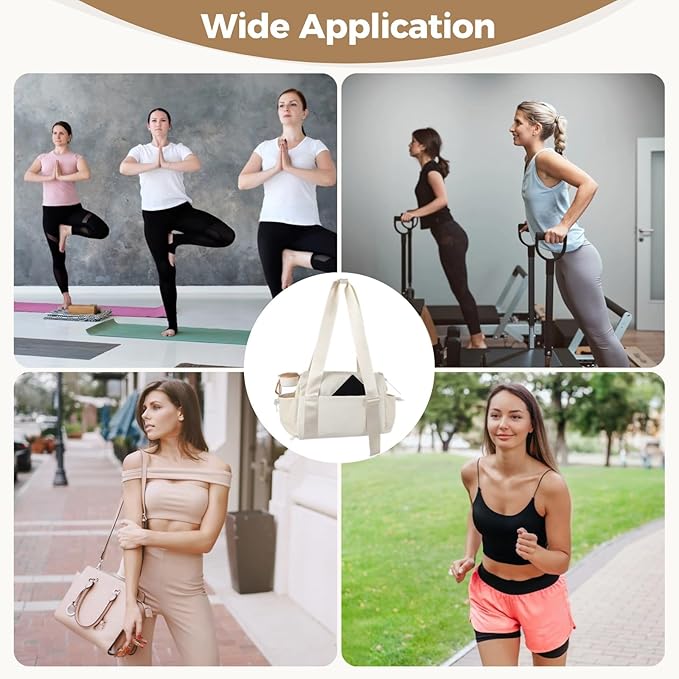 Women'S Gym Duffle Bag, Versatile Small Travel And Fitness Tote With Wide Straps And Wet Pocket