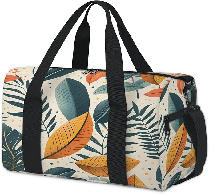 Leaf Travel Duffle Bag for Women Men, Overnight Weekender Bag, Carry on Tote for Sport Gym