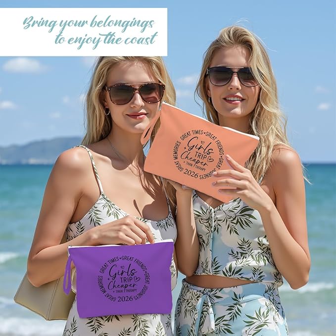 Fokongna 2PCS Girls Trip Gifts Wet Bag Wet Dry Bag Beach Bags Favors for Swimsuit Toiletry Bags Travel Essentials For Women, For Beach Travel Gym Swimsuit Dirty Diaper Gifts