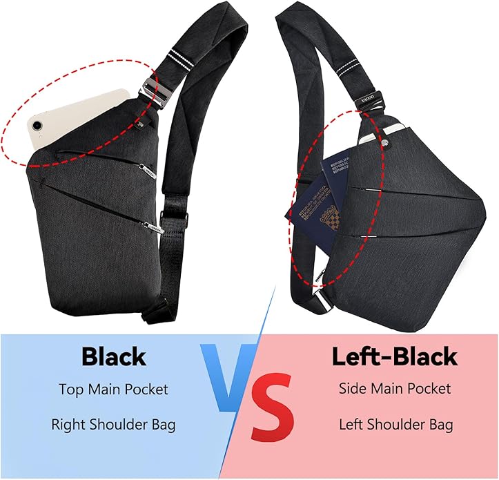 VADOO Sling Bag - Anti-theft Crossbody Shoulder Bag for Men and Women