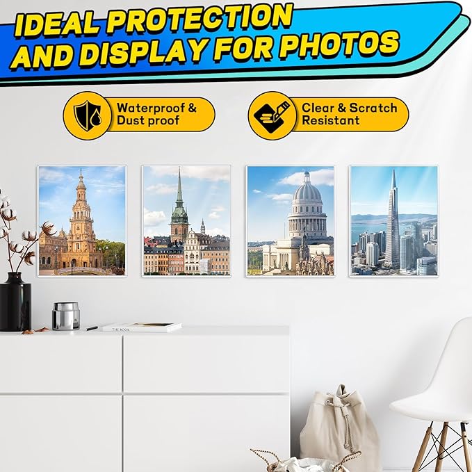 25ct 8"x10" Inch Premium PVC Toploaders, Hard Crystal Clear Plastic Sheet Holders, Sleeves Protectors for Autograph Pictures, Art and Certificates