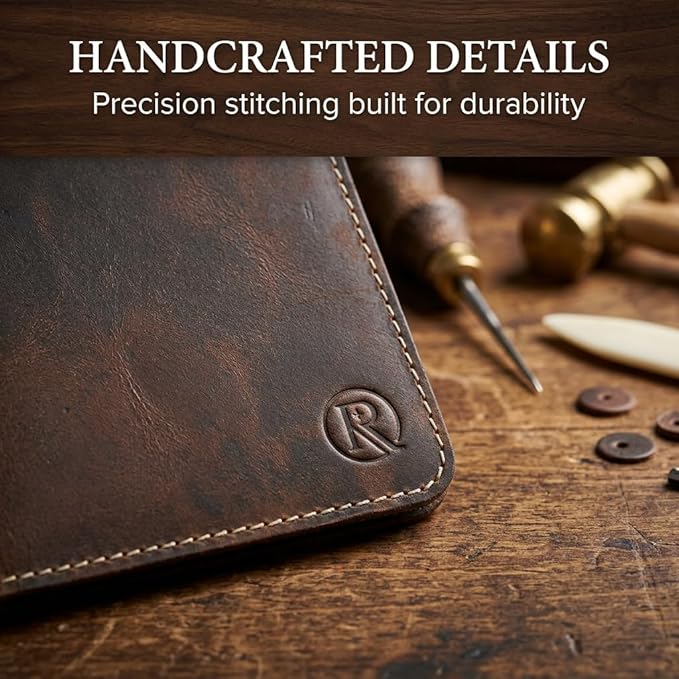 Rustique Leather Passport Holder Collection - Handmade Travel Wallet & Organizer - Full Grain Crazy Horse Leather Covers for Men & Women (Multiple Styles) (Standard Passport Cover - Tobacco & Honey)