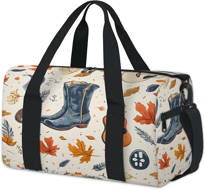 Mexican Guitar Shoes Travel Duffle Bag for Women Men, Overnight Weekender Bag, Carry on Tote for Sport Gym