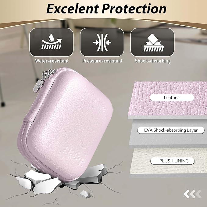 Digital Camera Case for CAMKORY, KODAK PIXPRO FZ45/FZ55, Canon IXUS 285 HS, Lecran, Small Travel Compact Camera Holder with Mesh Pocket for Accessories SD Card (Purple)