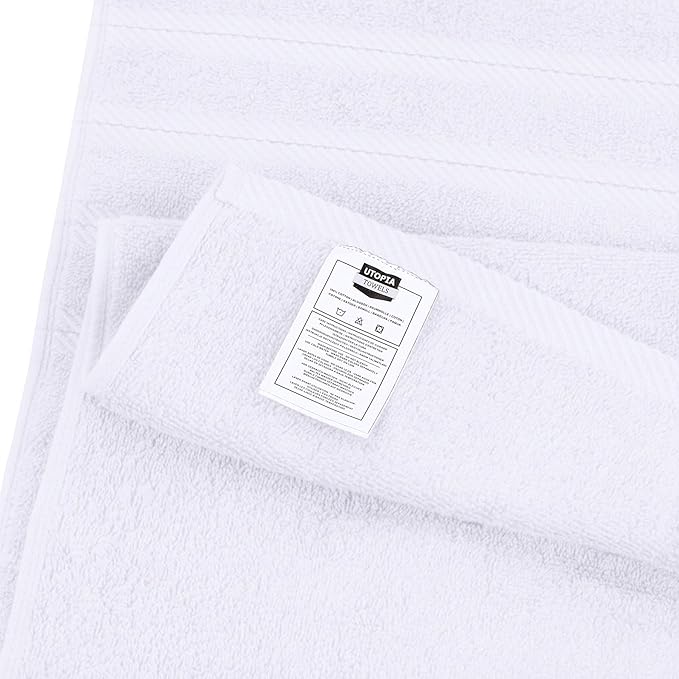 Utopia Towels 4 Pack Premium Extra Large Bath Towels Set, (30 x 60 Inches) 100% Ring Spun Cotton, Lightweight and Highly Absorbent Quick Drying Towels, Perfect for Daily Use (White)