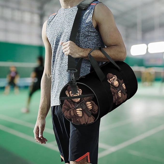 Gorilla Gun Gym Bag Travel Duffel Bag Lightweight Carry On Bags Weekender Bags for Women Men
