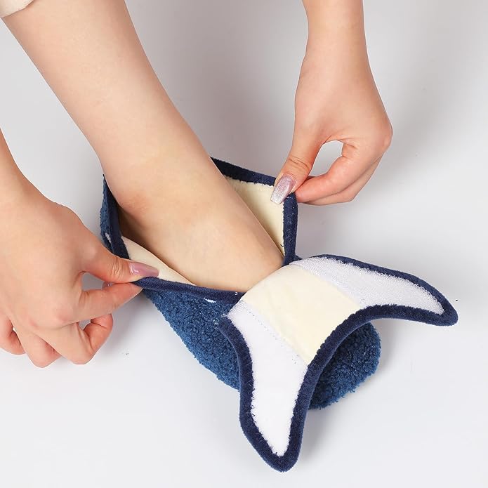 BARERUN Slippers for Women Men Wide House Diabetic Shoes for Women Men Warm Arthritis Edema Swollen Neuropathy Socks Slip on Adjustable Fuzzy Comfy Soft Womens Mens Bedroom Sliipers