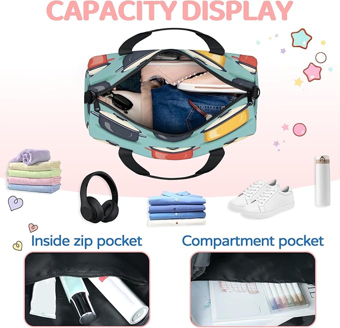 Colorful Pot Travel Duffle Bag for Women Men, Overnight Weekender Bag, Carry on Tote for Sport Gym