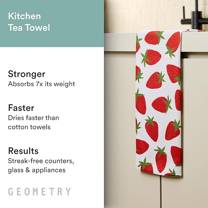 GEOMETRY Spring Kitchen Towels - Quick Dry Microfiber Cloth Spring & Summer Dish Towels for Kitchen Drying - Premium Quick Dry Towel - Paradise Blooming, 18" x 30" - 1-Pack