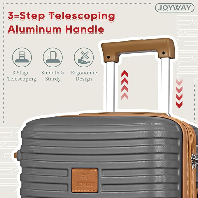 Joyway Expandable Carry on Luggage Sets Airline Approved, Lightweight Hard Shell 20 Inch Carry-on Suitcase with Spinner Wheels