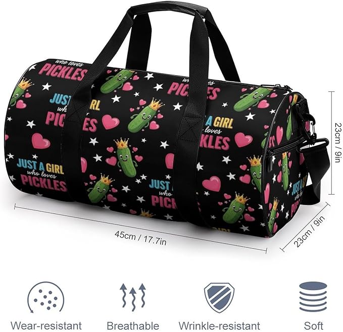 Workout Lightweight Duffel Bags Just A Girl Who Loves Funny Pickle Carry On Weekender Overnight Bag Gym Sport Yoga Dance Bags