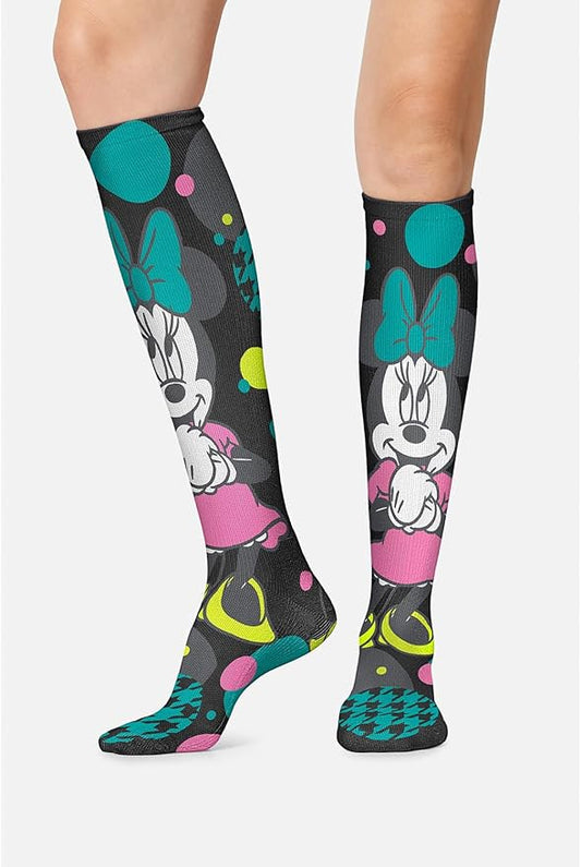 Cherokee Women's 10-15mmHg Compression Socks – Fun Print Knee Highs with Light Support, Soft Feel - PRINTSUPPORT