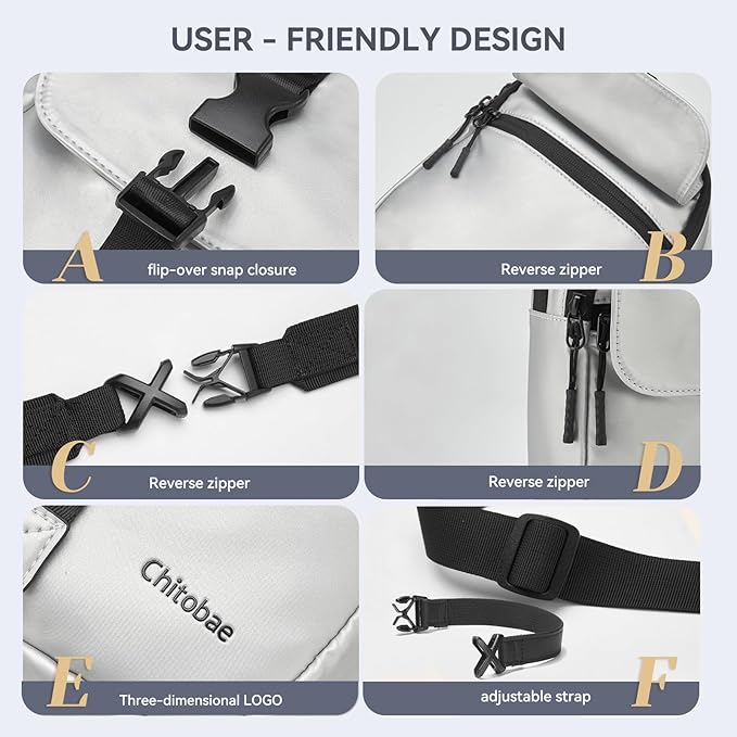 chitobae Lightweight Crossbody Bags for Women,Waterproof Anti-thief Handbags,Shoulder Purse for Travel Shopping