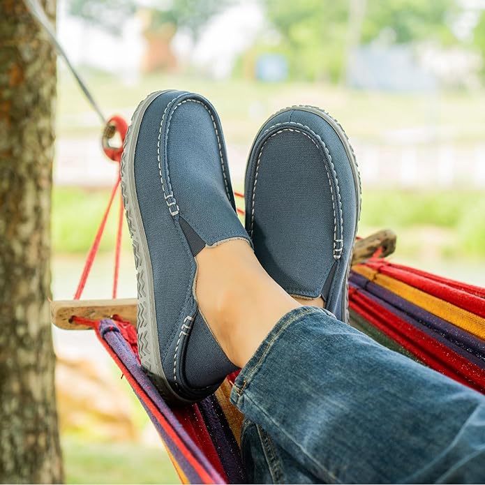 LongBay Men's Moccasin Slippers Comfy Warm Memory Foam House Shoes Winter for Indoor Outdoor