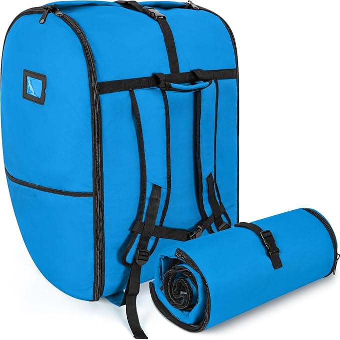 Padded Car Seat Travel Bag Compatible with Doona, Infant Car Seat Travel Bag, Foldable Car Seat Stroller Gate Check Bag for Airplane (Sky Blue)