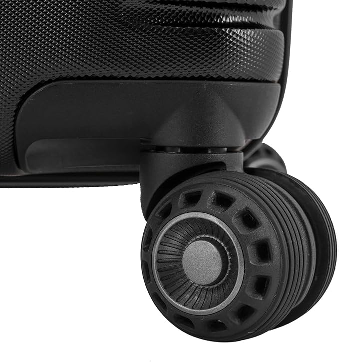 Traveler's Choice Archer Polycarbonate Hardside Spinner Luggage Set, Tie Down Straps, Black, 2-Piece