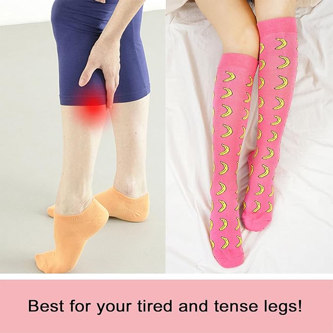Junely Compression Socks for Women Knee High Socks for Running Nurses Pregnant Women Work Support Travel Flight Sports