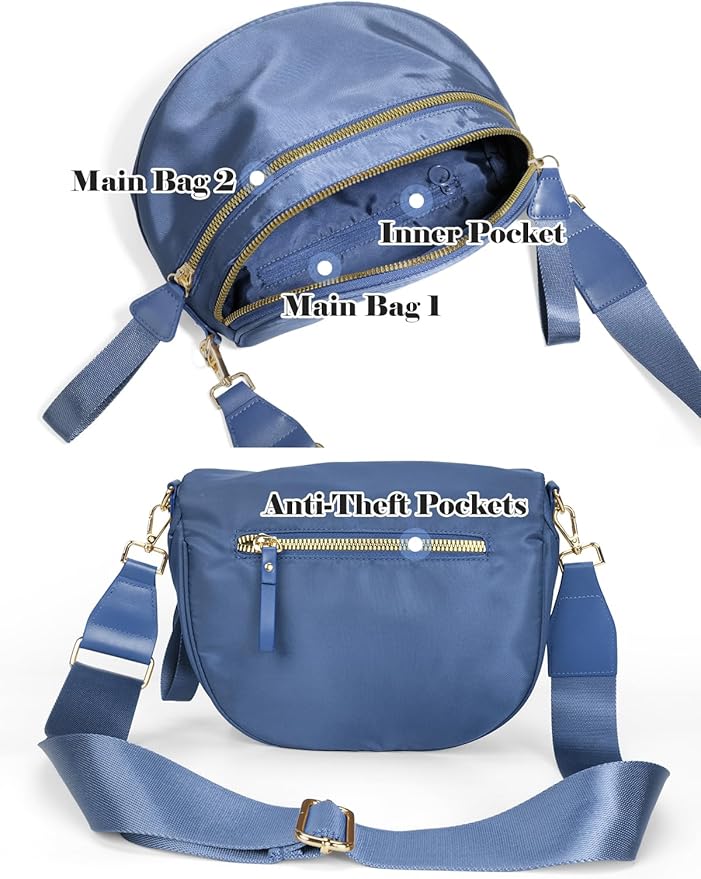 Pure Colour Crossbody Bag Bum Bag for Women,Spacious Purse Fanny Packs Belt Bag,Oversized Bum Bag (Colour Bum Bag-Monet Blue)