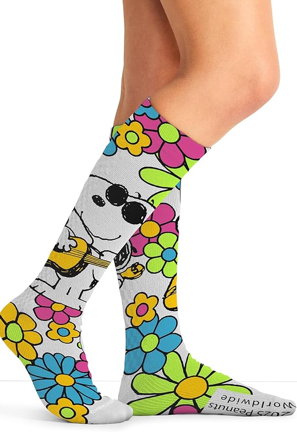 Cherokee Women's 10-15mmHg Compression Socks – Fun Print Knee Highs with Light Support, Soft Feel - PRINTSUPPORT