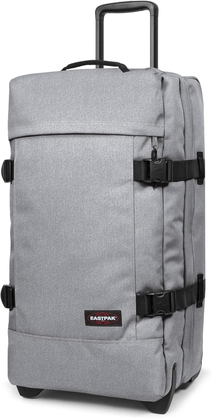 Eastpak Tranverz M – 78L Large Wheeled Luggage with Dual Compartments, TSA Lock, Compression Straps & Smooth-Wheeling System, Sunday Grey