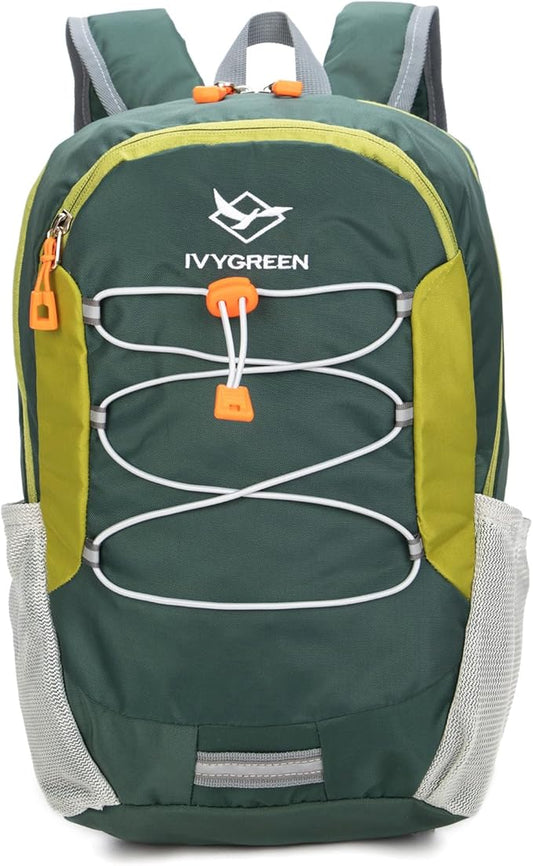 IVYGREEN Little Kids Hiking Backpack for Boys or Girls, Small Daypack for Camping or Travel (Green, Small)