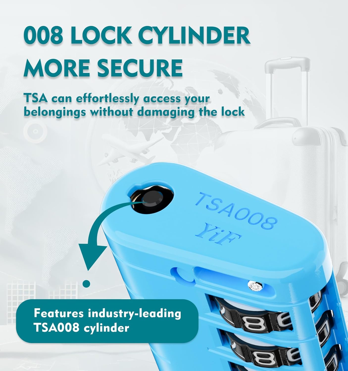 ANVIL 4 Digit Luggage Locks, TSA Locks for Luggage, Advanced TSA008 core, Alert Indicator for Your Travel Lock, Suitcase Lock. (4, Blue)