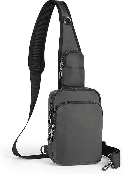 Sling Bag, Crossbody Bag with Zipper Lock, RFID & Water Resistant for Women and Men Small Chest Bag for Travel Casual