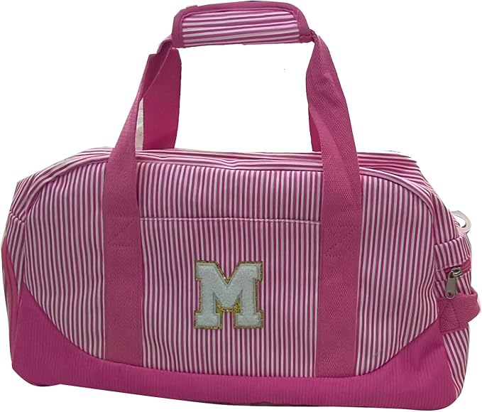 JIANYA Duffle Bags Sports Gym Bag Overnight Travel Bag Gymnastics Bag with Shoe Compartment & Wet Pocket, Letter M