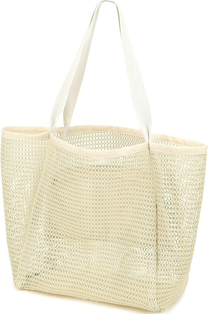 Beach Bag for Women with Outer Pocket, Waterproof Large Tote Bag for Cruise Essentials