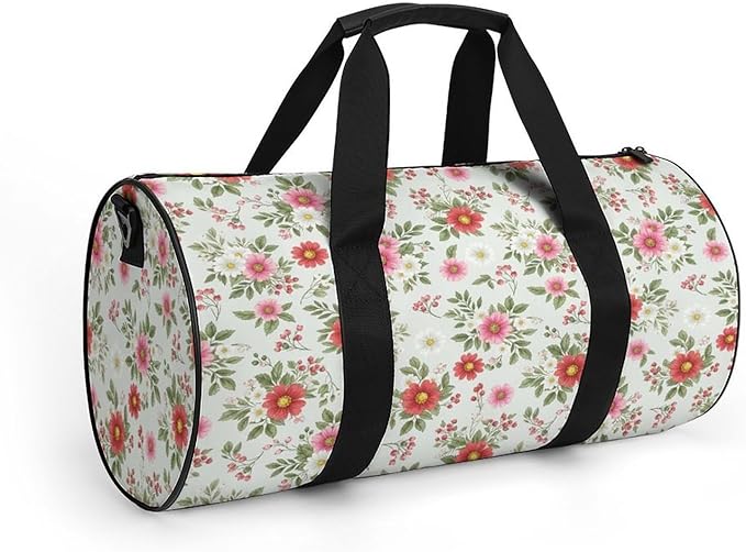 Lightweight Travel Sports Carry On Bag Wildflowers Botanical Floral Basketball Football Weekender Bag Sport Gym Fitness Tote
